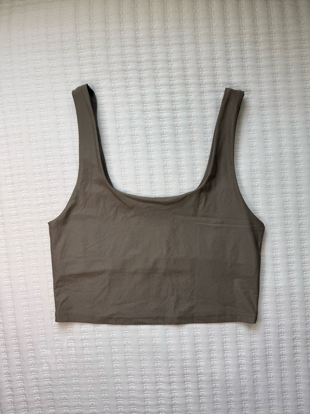 Fabletics Grizzly Brown Lydia Built In Bra Cropped Tank - Medium